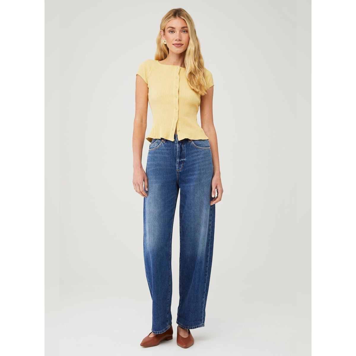 🆕 Free People Most Wanted Yellow Ribbed Cardigan NWT SZ MED