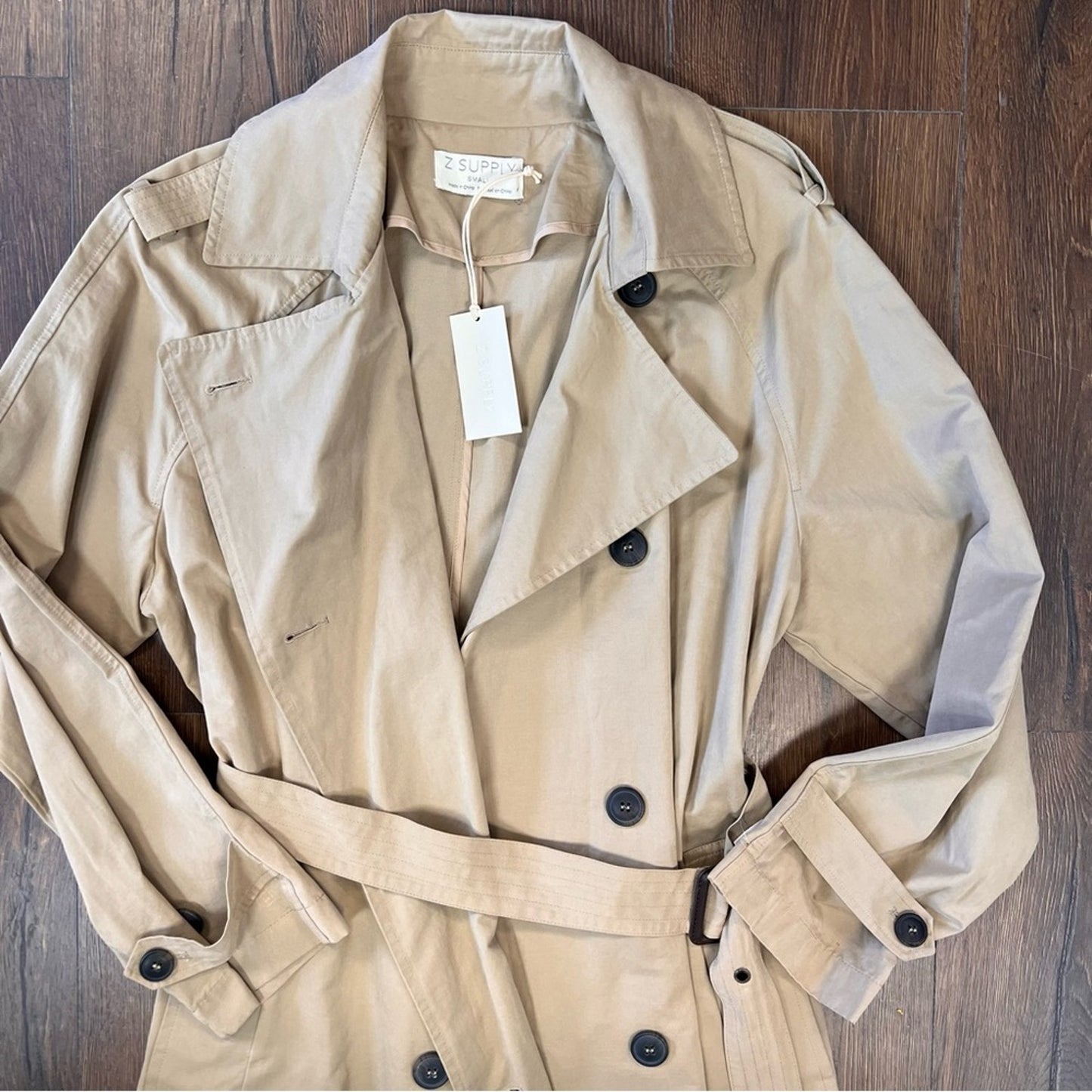 New Z Supply Davis Women's Tan Trench Coat SZ SM