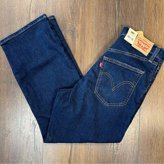 🆕 Levi’s Ribcage Straight Ankle Jeans Winter Breakdown Dark Wash SZ 30/10