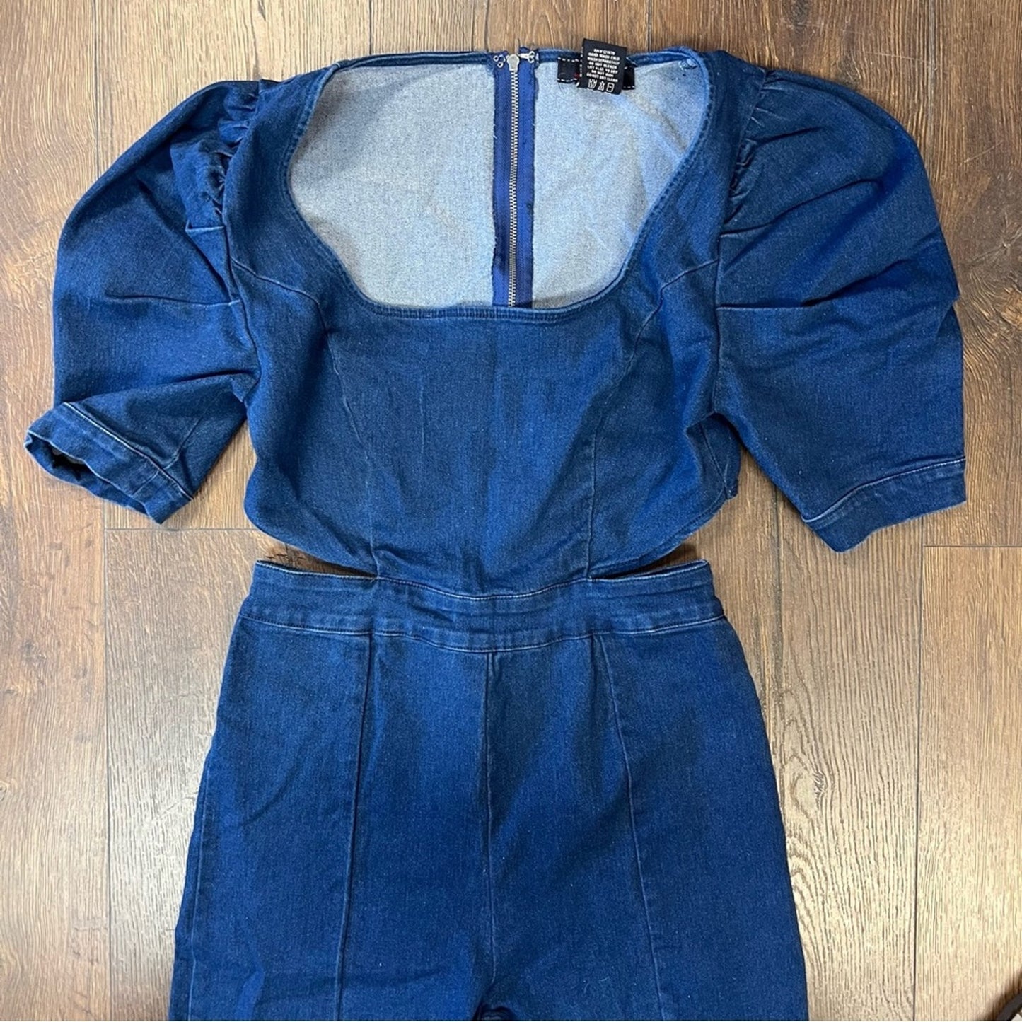 DENIM by jealous tomato denim flare leg pantsuit SZ MED