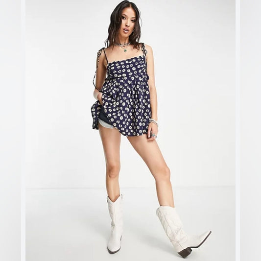 Free People Indigo Molly Tunic SZ SM