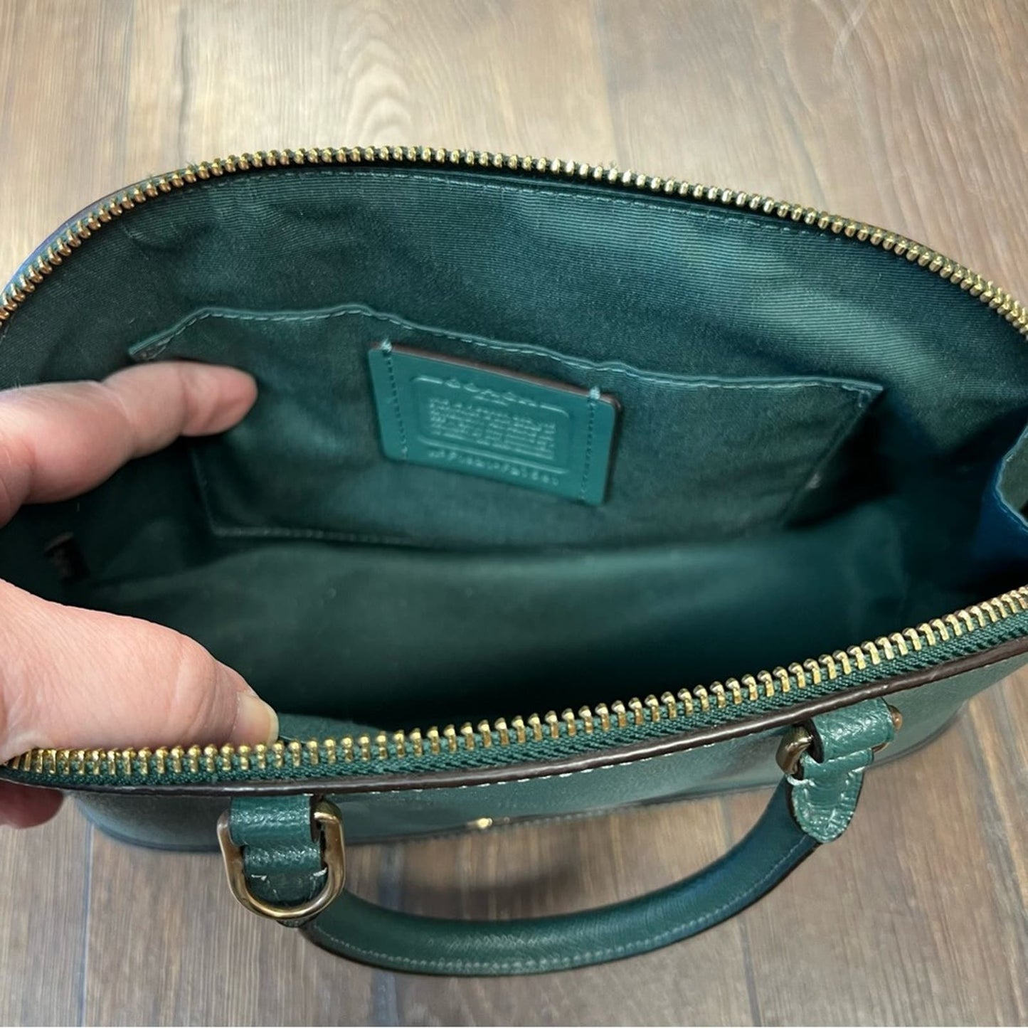 COACH mini sierra satchel in dark teal