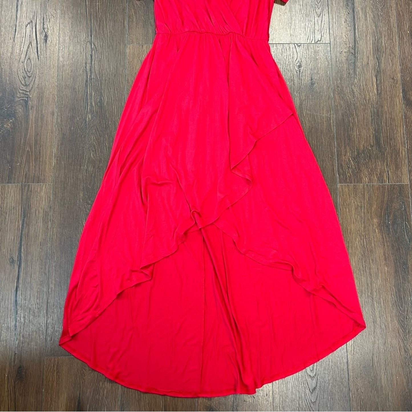 Lovely melody high low red maxi dress SZ SM