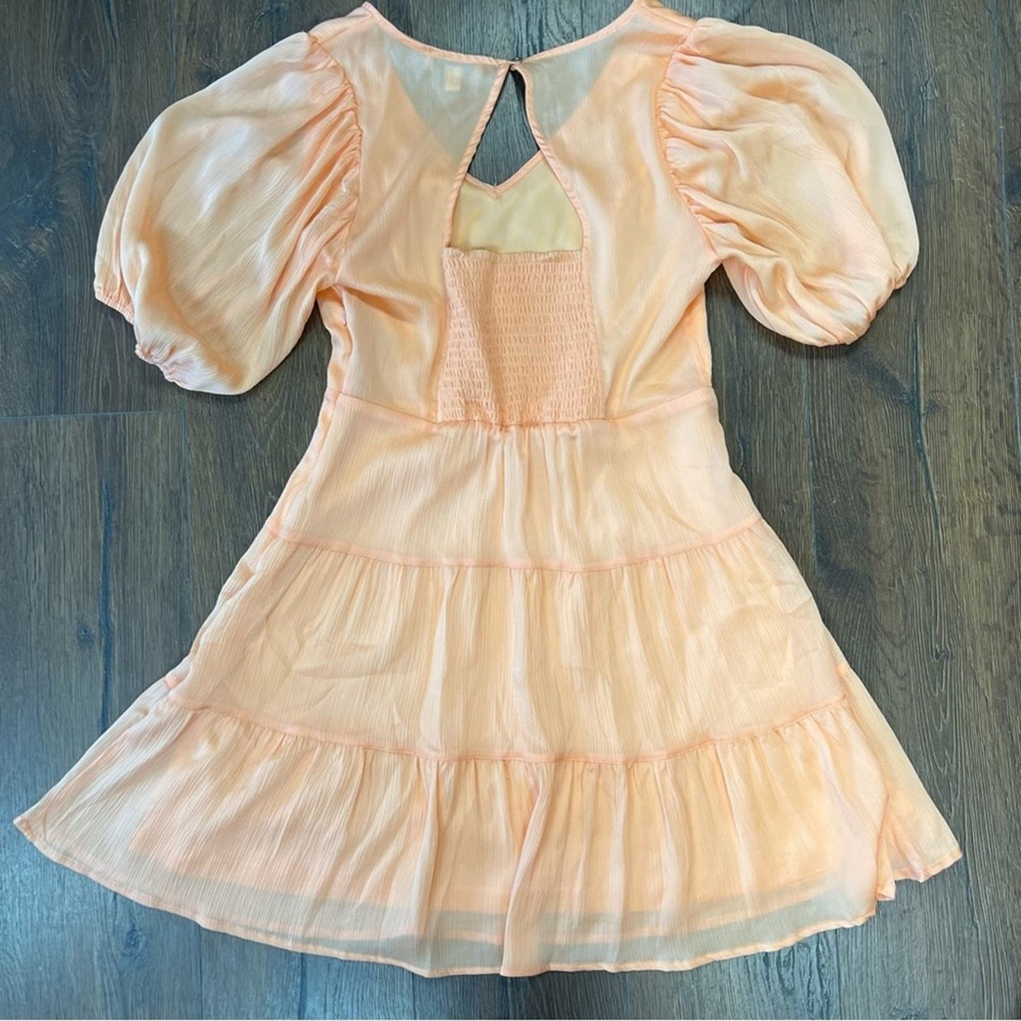 She + Sky orange tired mini dress SZ SM