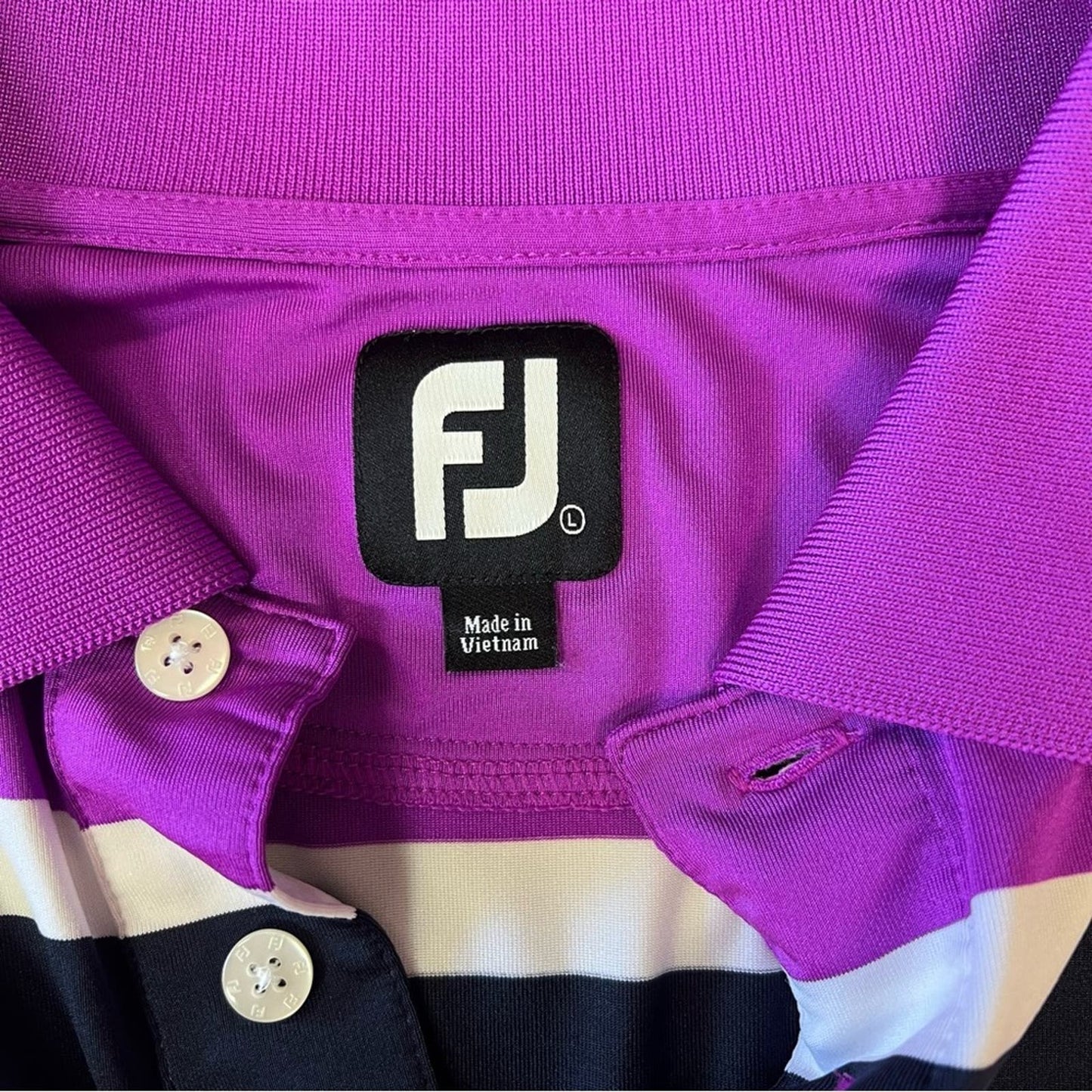 Men’s Footjoy purple gold polo SZ LG