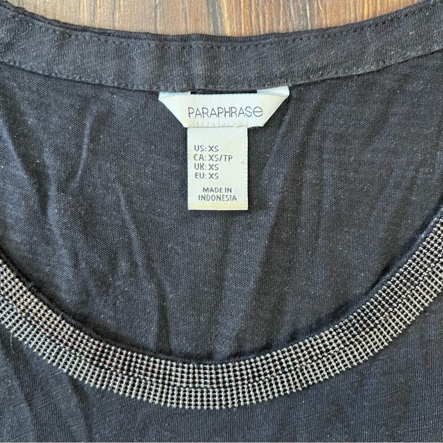 Paraphrase tank top with beaded collar SZ XS