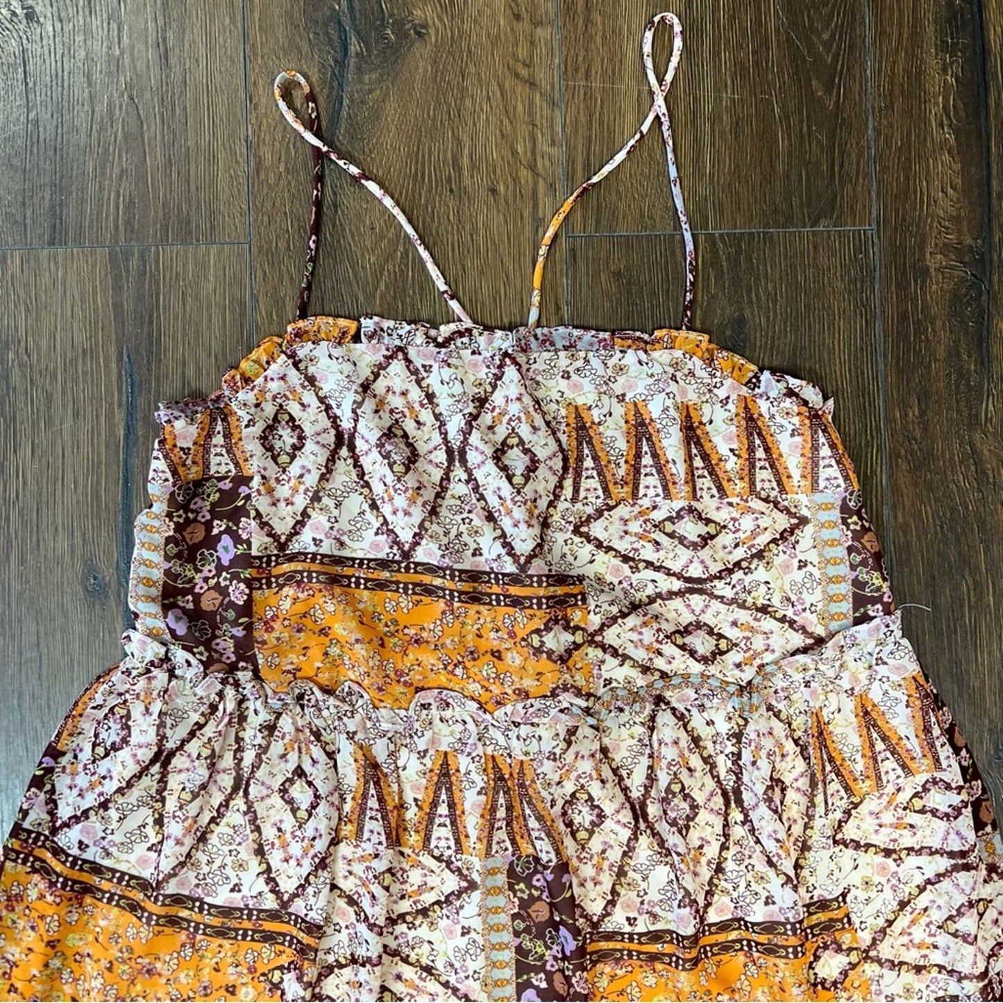 ILLA ILLA patchwork mini dress SZ LG