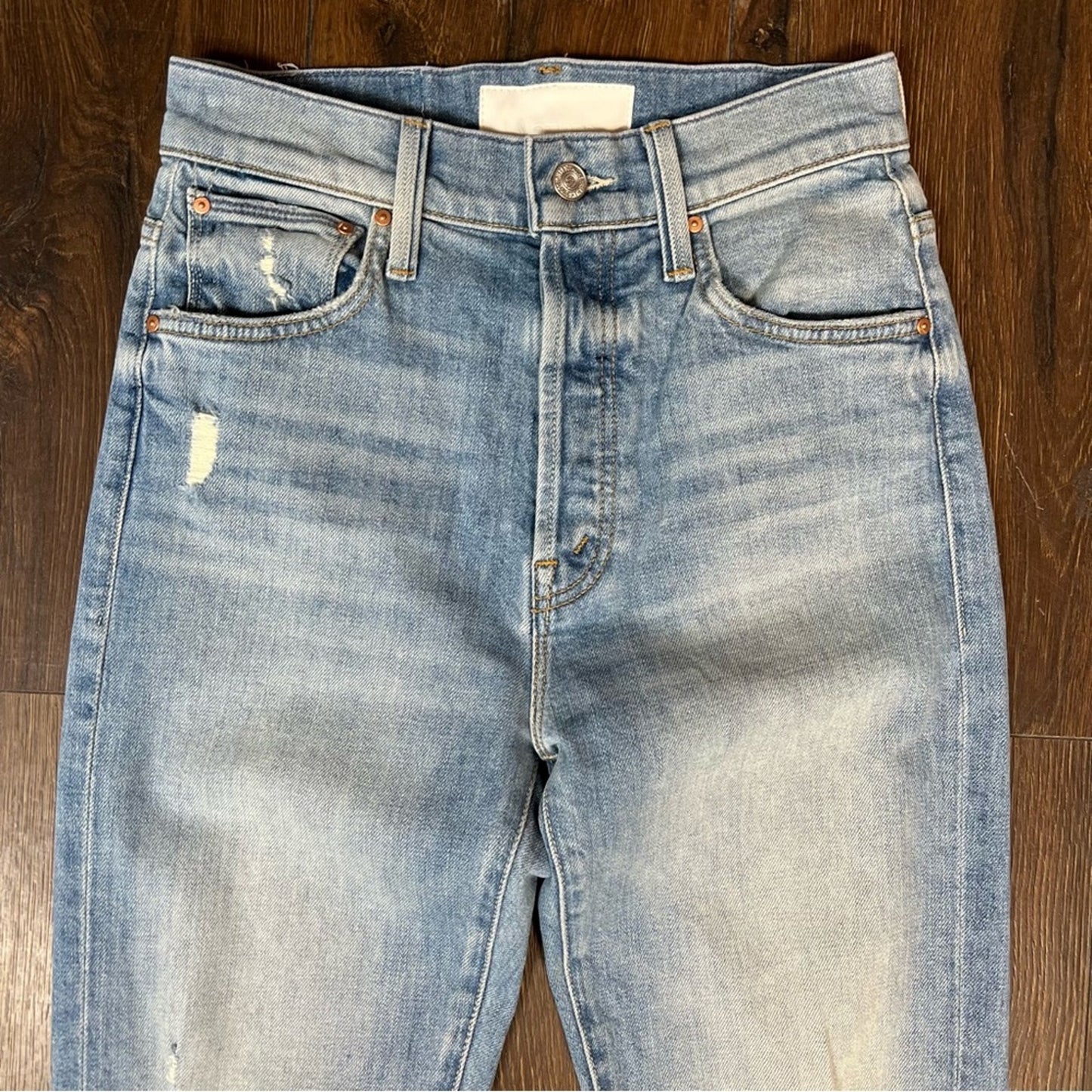 MOTHER Denim High Waisted Hiker Hover Undone Hem SZ 25/0
