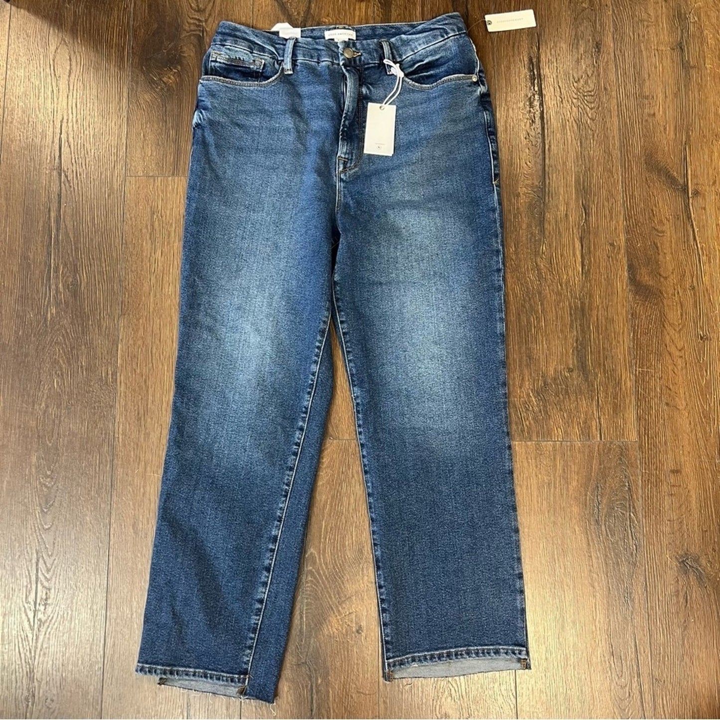 🆕 Good American‎ High-Rise Cropped Straight Jeans SZ 2/26
