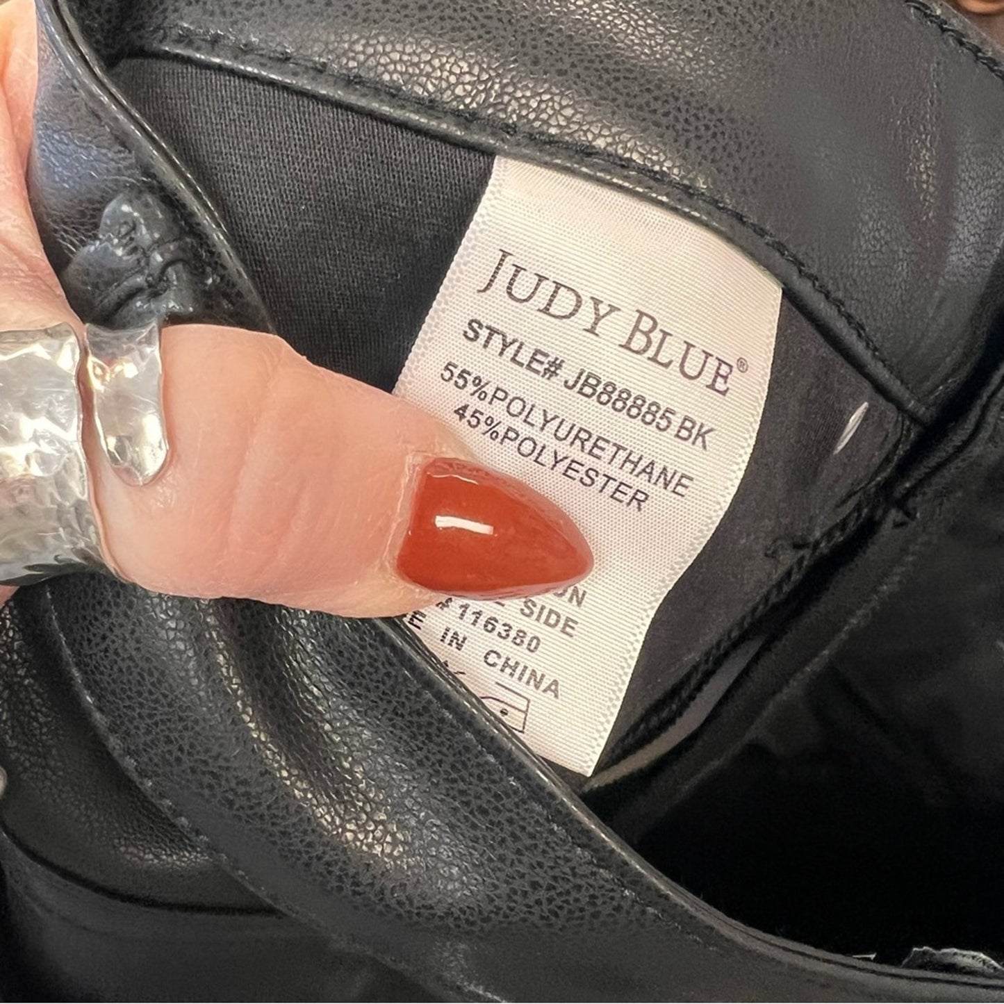 NEW Judy Blue Tummy Control Faux Leather Bootcut Pants SZ 7/28