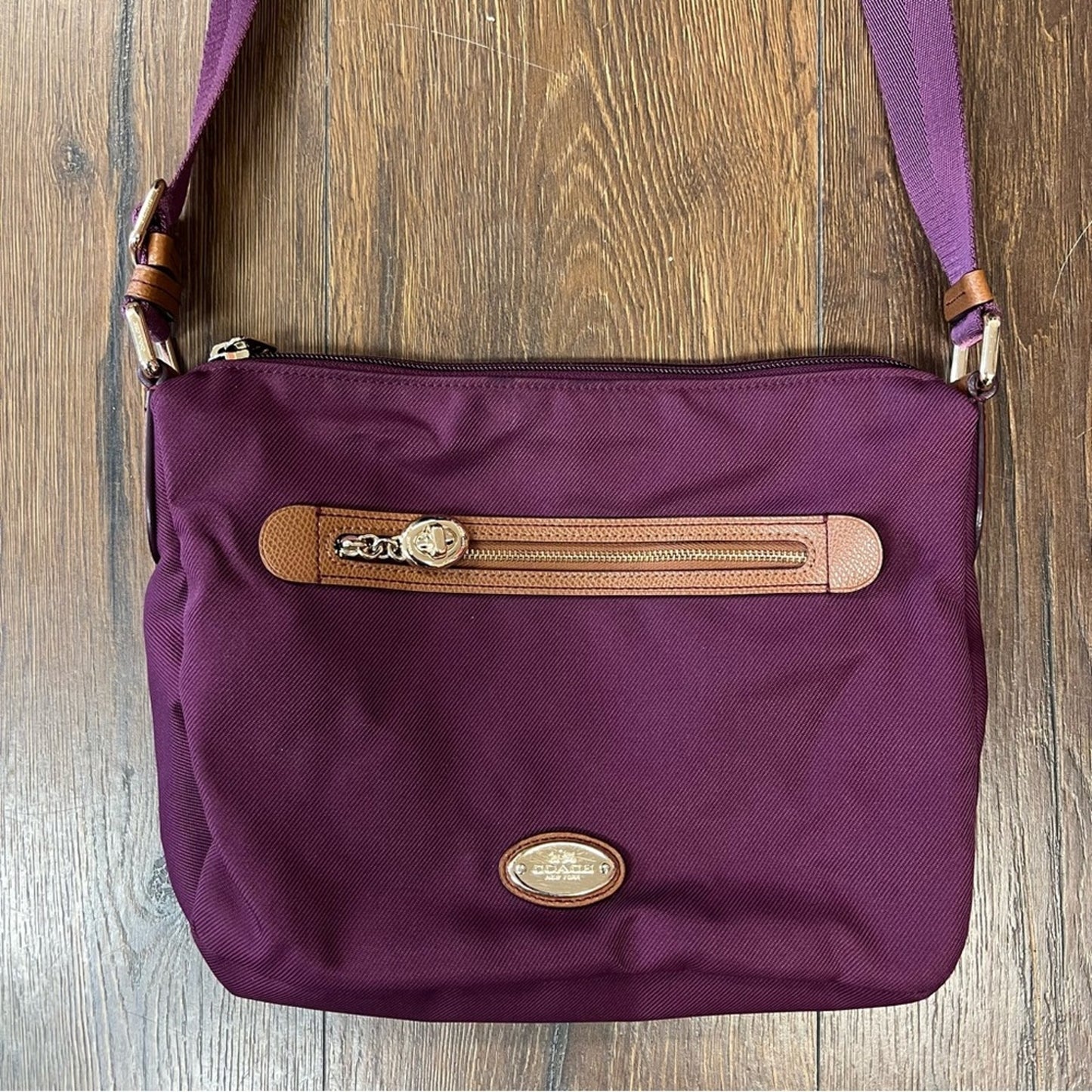 Coach sawyer crossbody in plum