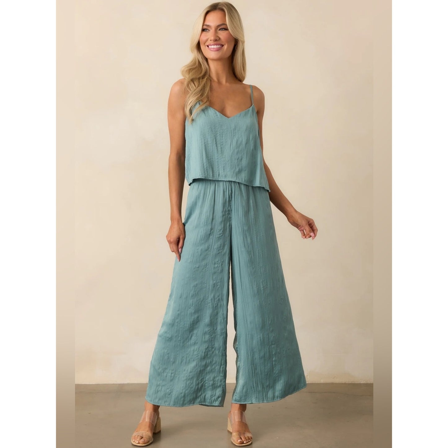 🆕 Z SUPPLY FIORE SATIN PANTS-SEA PINE NWT SZ LG