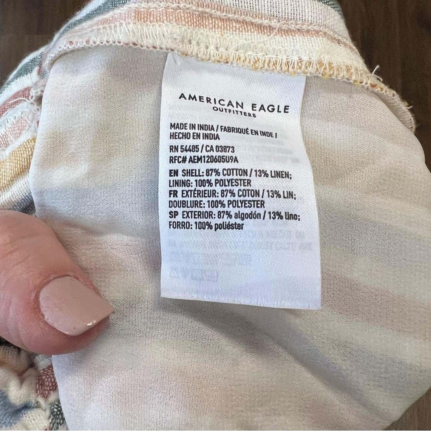 American Eagle High-Waisted Striped Button Front Paperbag Short SZ MED
