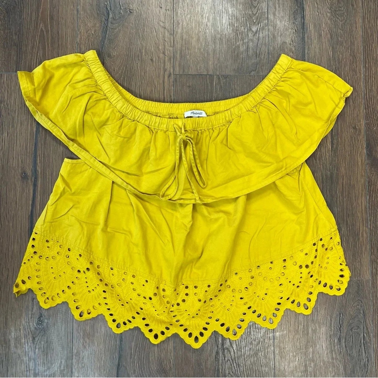 Madewell eyelet off the shoulder blouse SZ LG