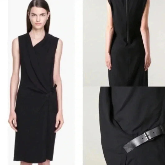 NWT Helmut Lang black belt drop dress SZ 6