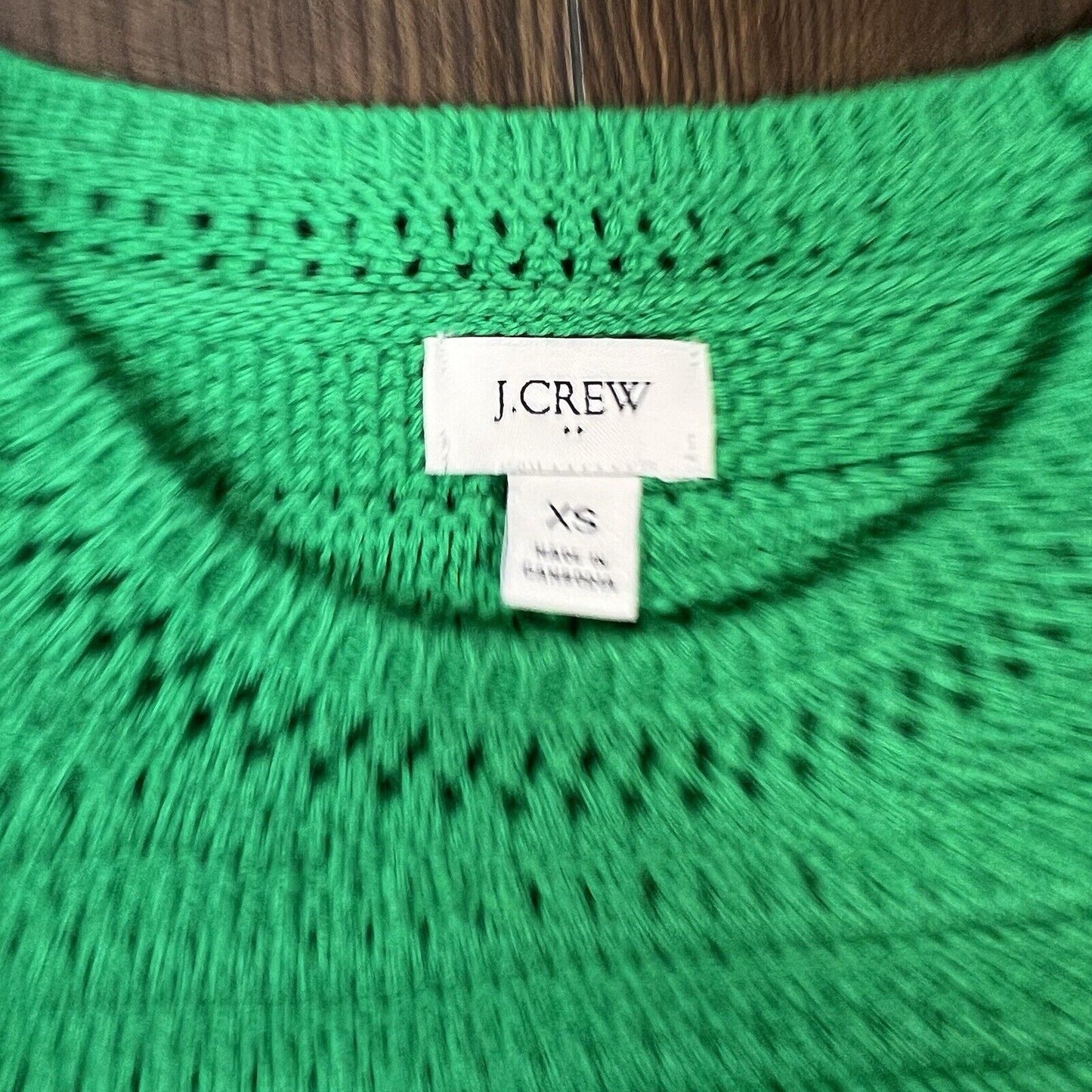J. Crew Womens Green Crochet Knit Scalloped Hem Sweater Tank Size XS