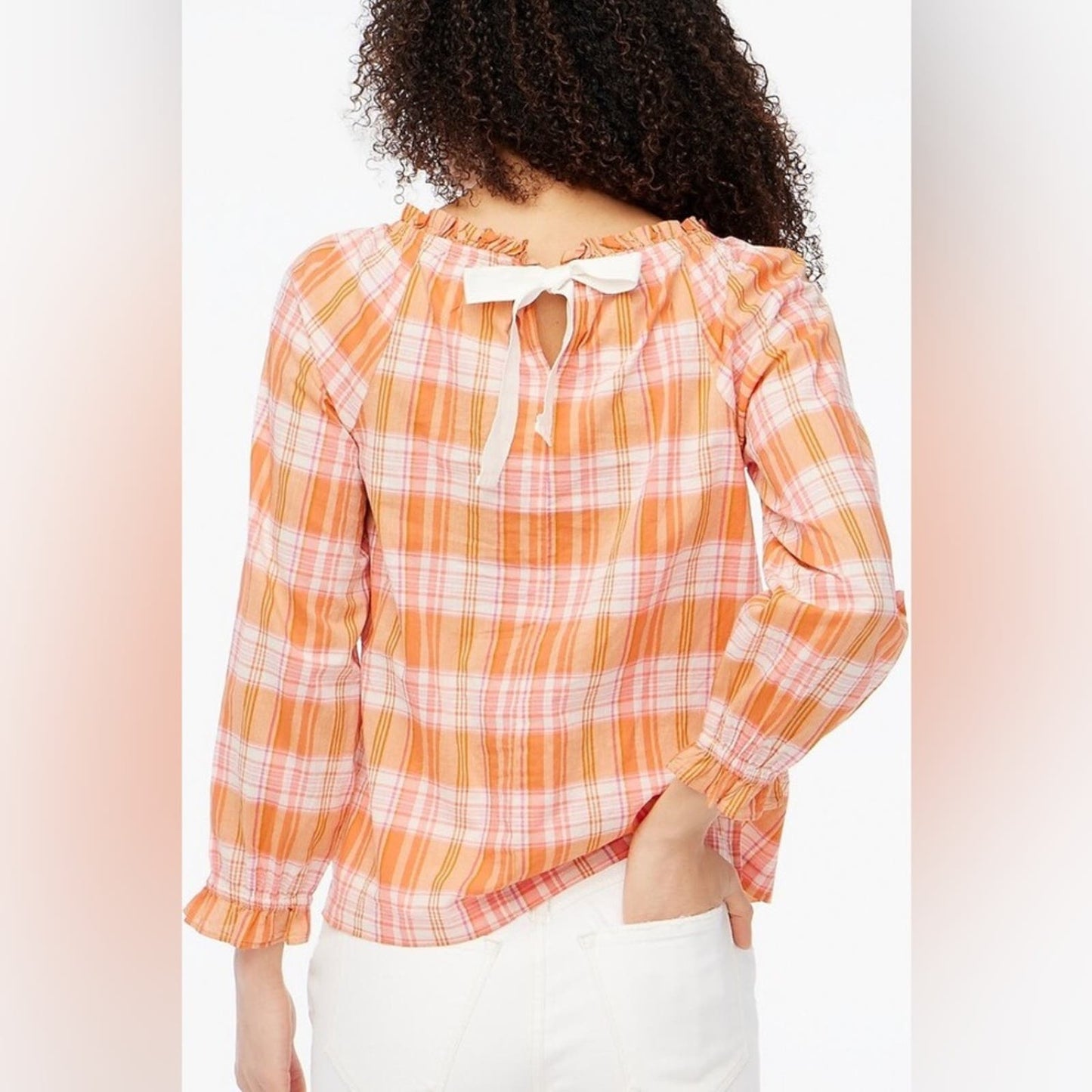 J.Crew Factory Women's Ruffle Tie-Back Top SZ SM