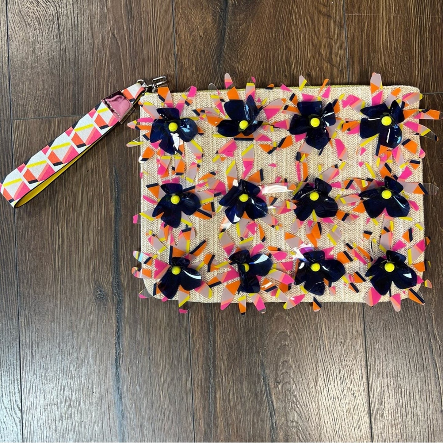 Trina Turk 3D floral clutch