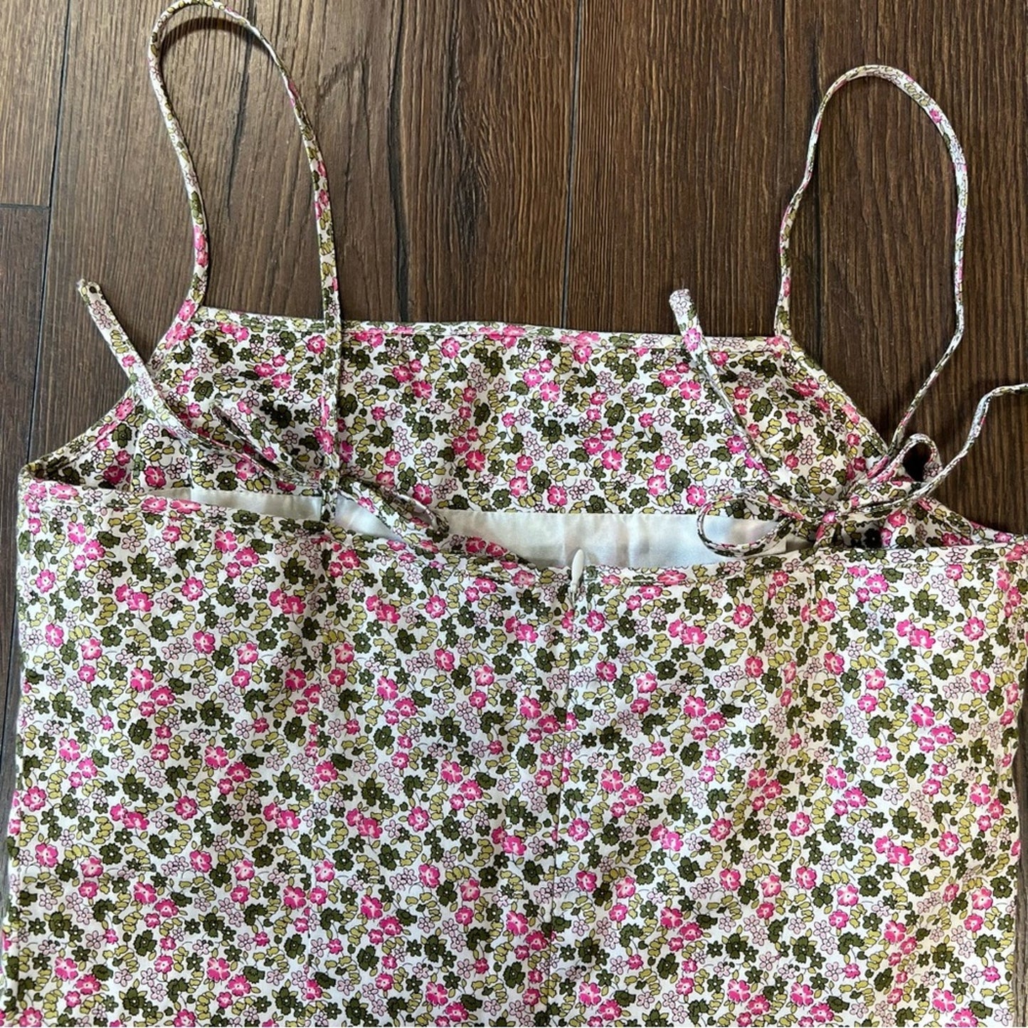 Ann Taylor Green and pink floral mini dress SZ SM