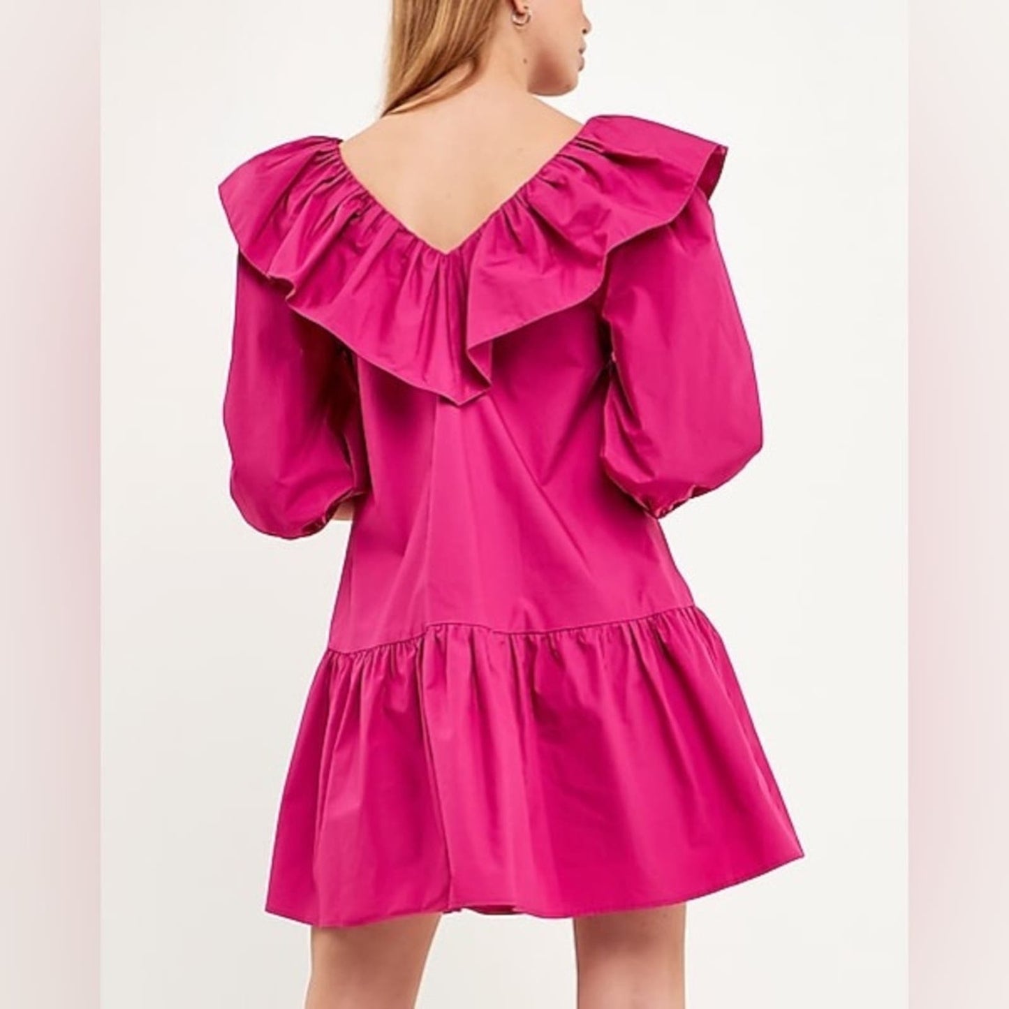 🆕 English Factory Long Sleeve Ruffled Mini Dress SZ SM