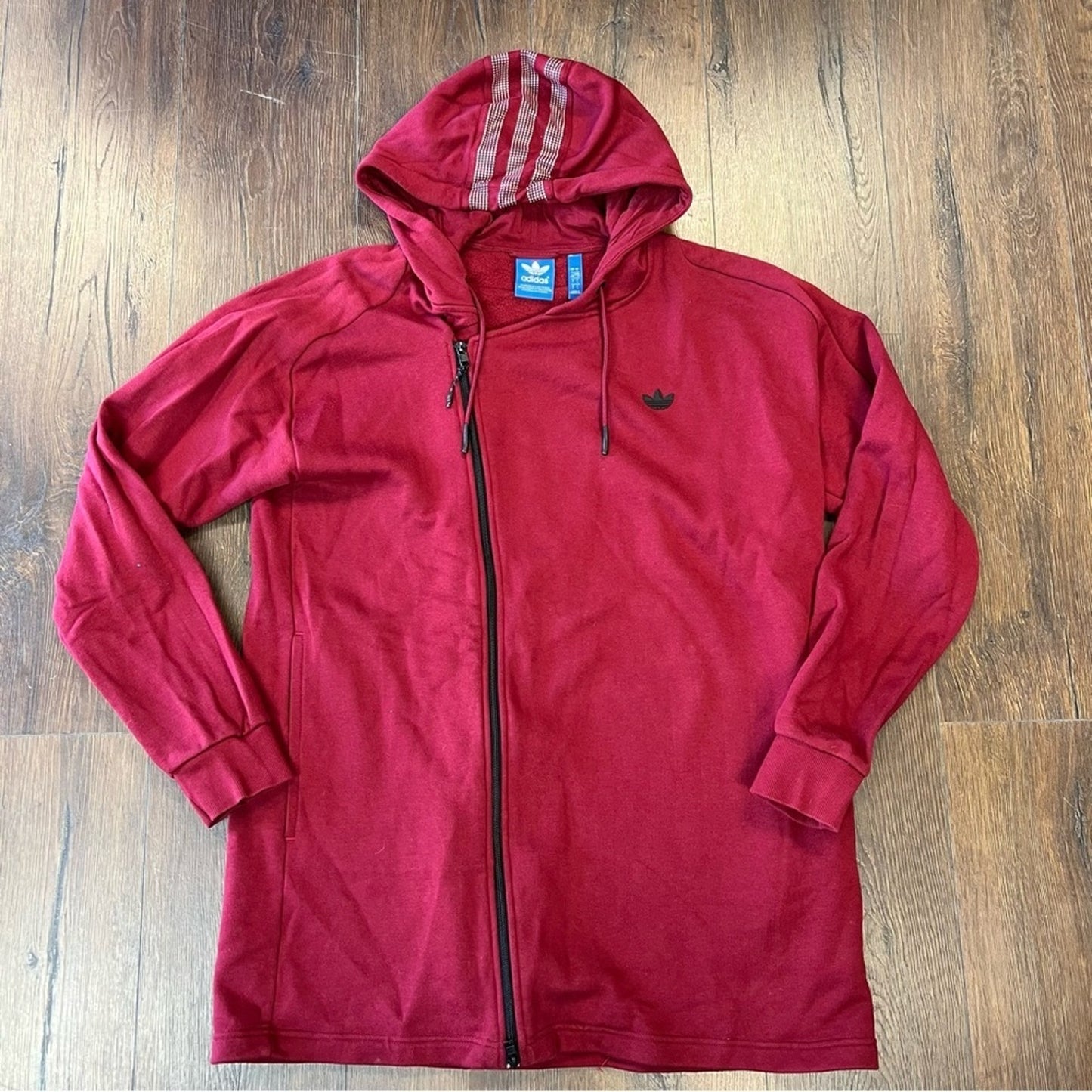 Adidas Originals Burgundy long sweatshirt jacket SZ LG