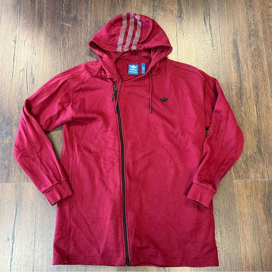 Adidas Originals Burgundy long sweatshirt jacket SZ LG