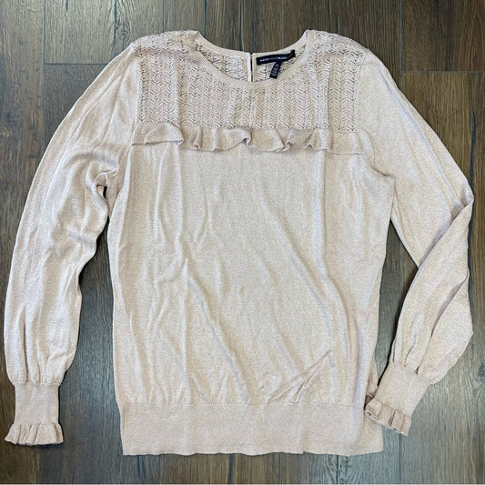 White House black market ruffle sweater SZ XL