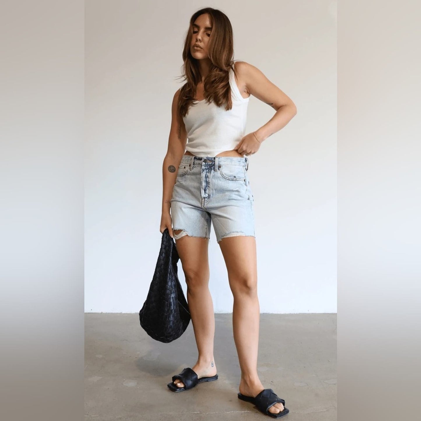 🆕 Pistola Devin High Rise Mom Cut Off Short-100% cotton SZ 27/4