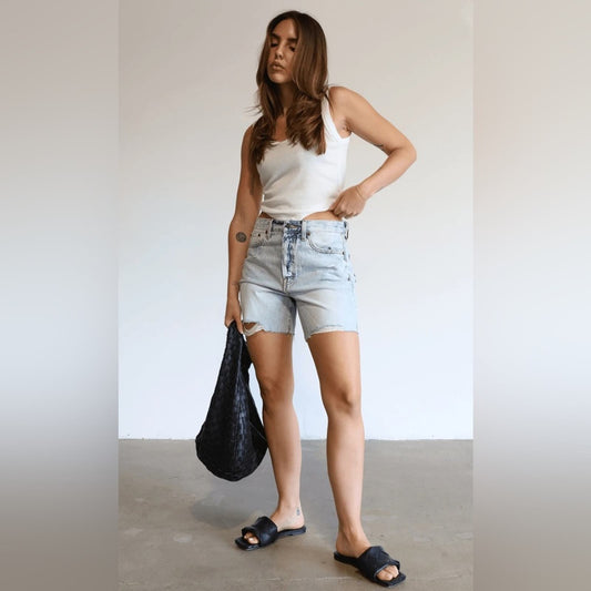 🆕 Pistola Devin High Rise Mom Cut Off Short-100% cotton SZ 27/4