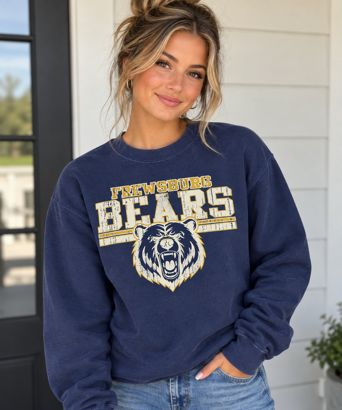 🆕 Comfort Colors “Frewsburg Bears” Crewneck Sweatshirt SZ SM