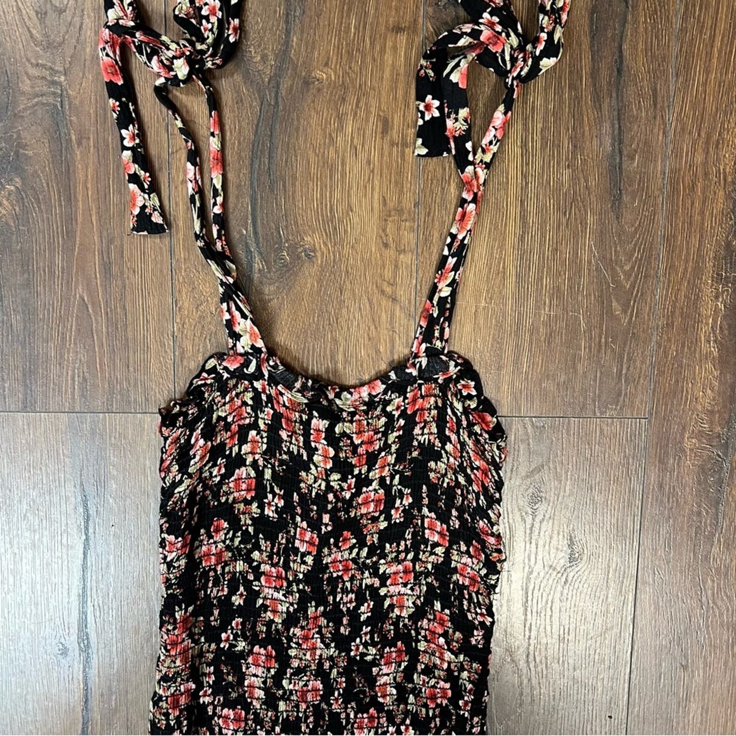 Free People Bella Smocked Floral Bodycon Dress SZ SM