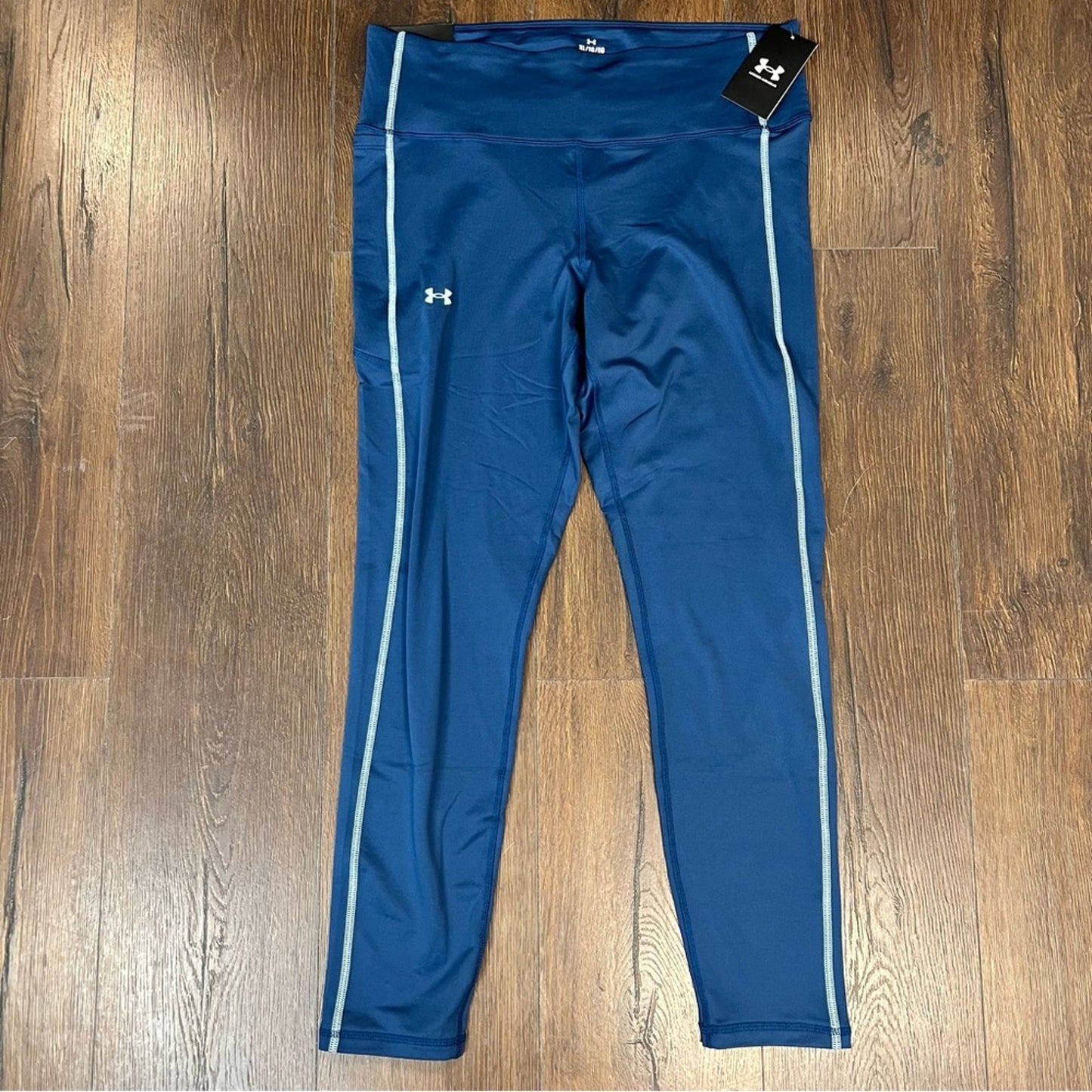 🆕 Under Armour Training Compression Leggings Color Petrol Blue/Fuse Teal SZ XL