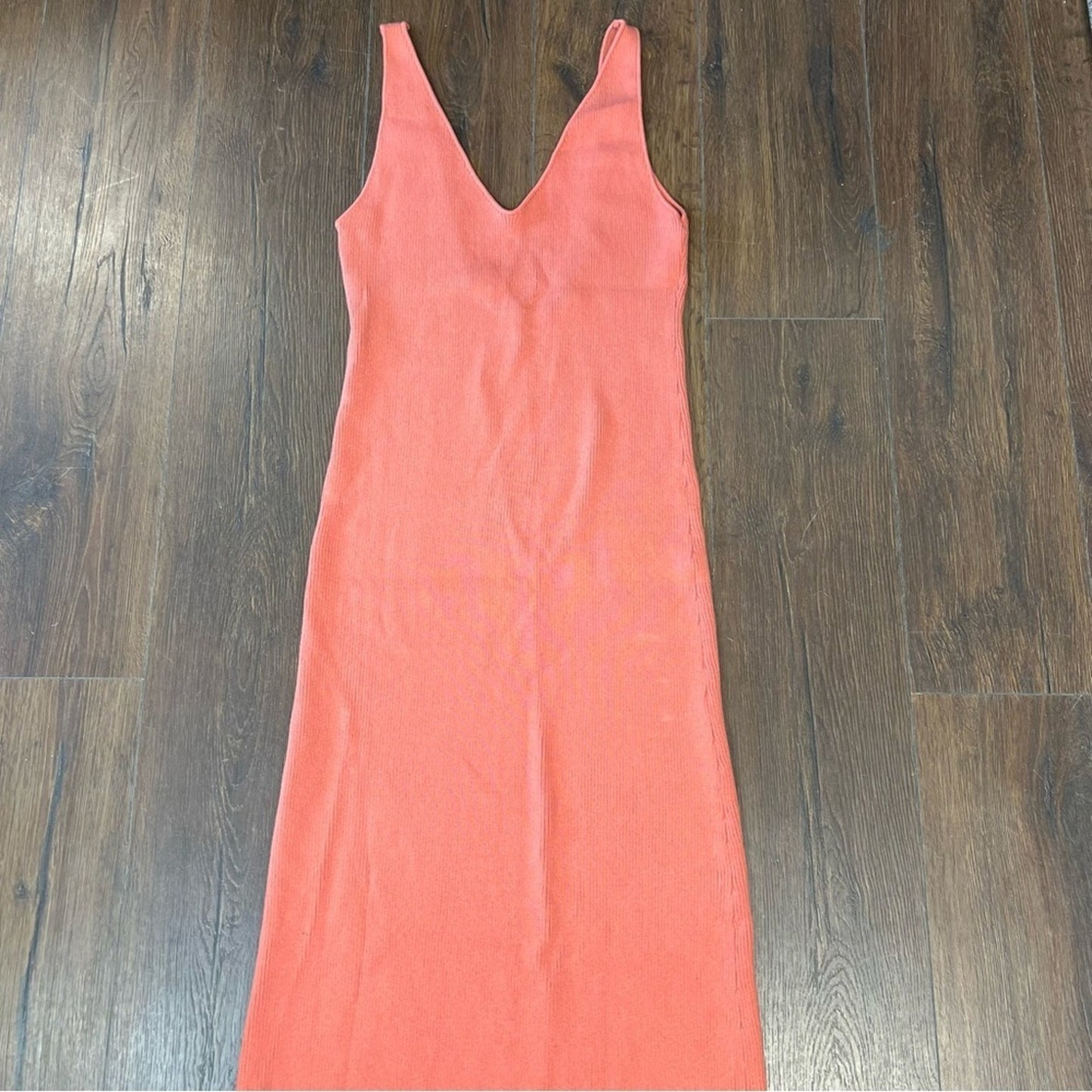 🆕‎ Free People Sweater Midi Coral Dress NWT SZ LG