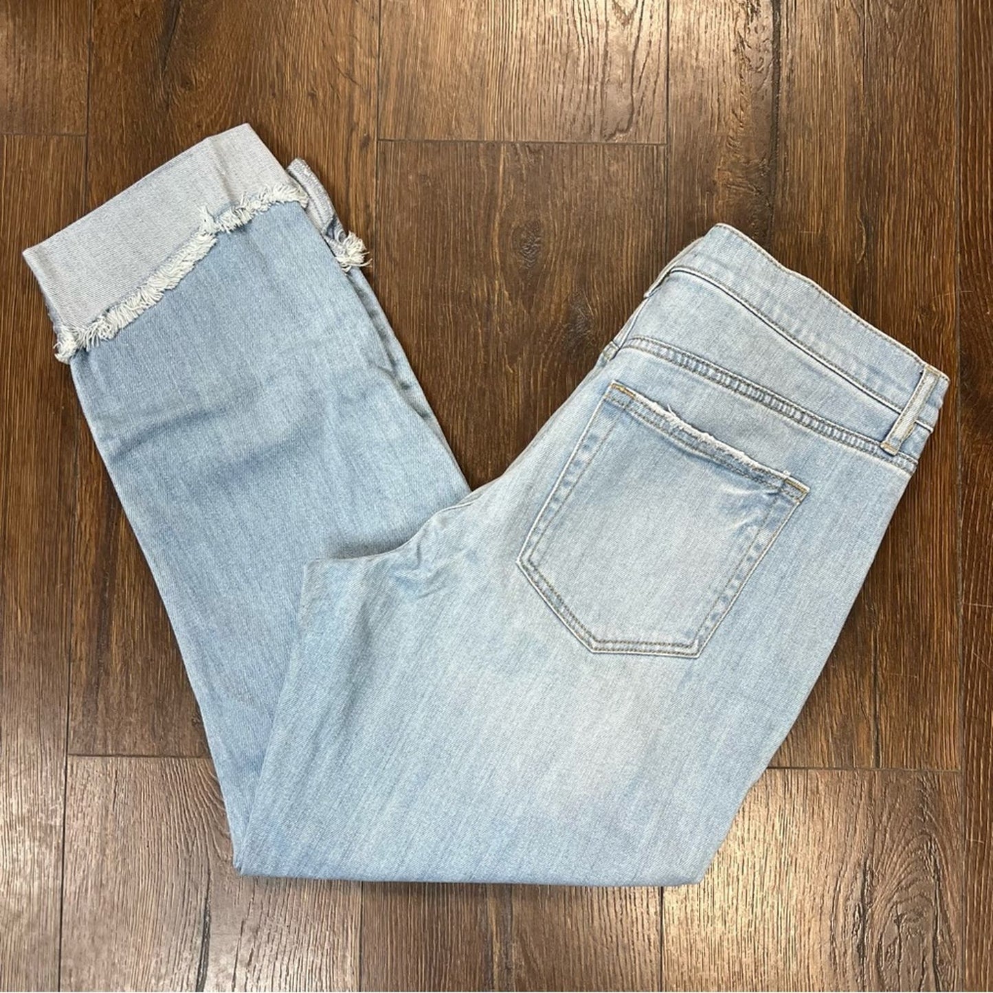 Loft light wash raw hem boyfriend Jean SZ 30/10