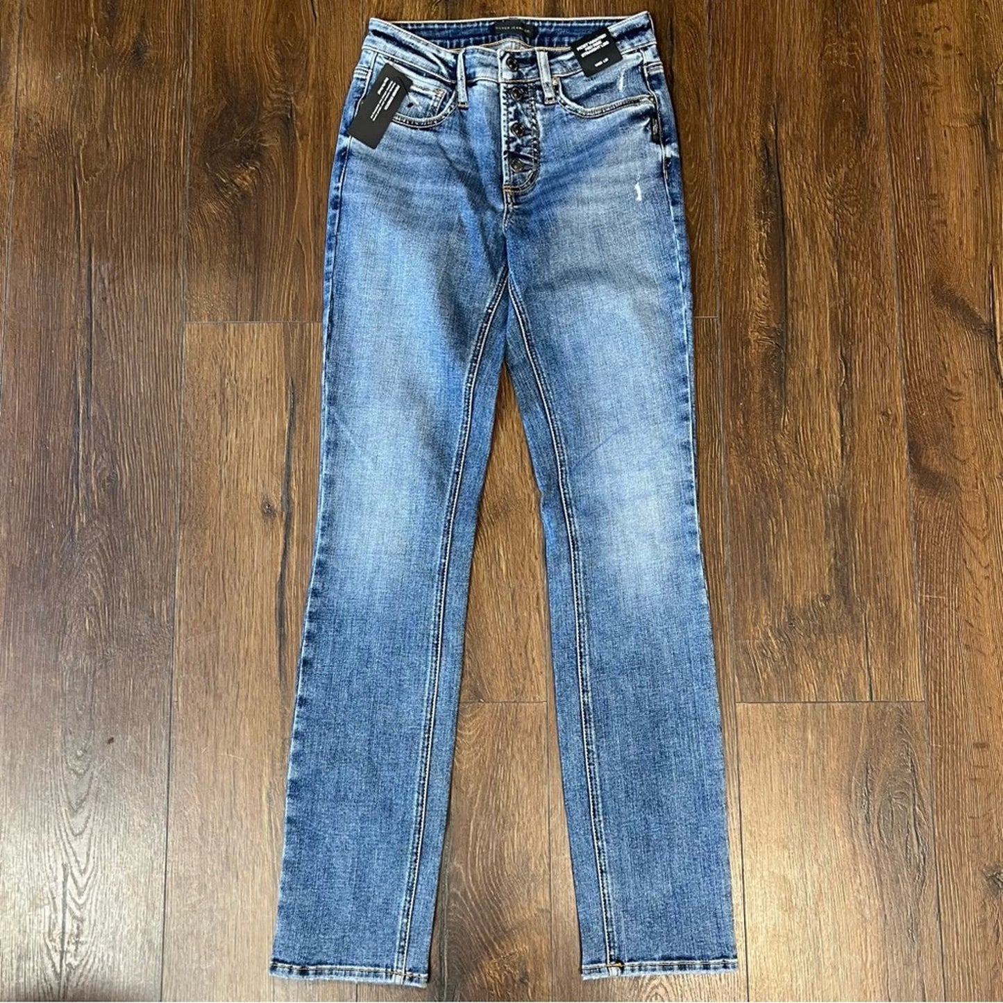 🆕 Silver Jeans Most Wanted Mid Rise Straight Leg Jeans SZ 26/2