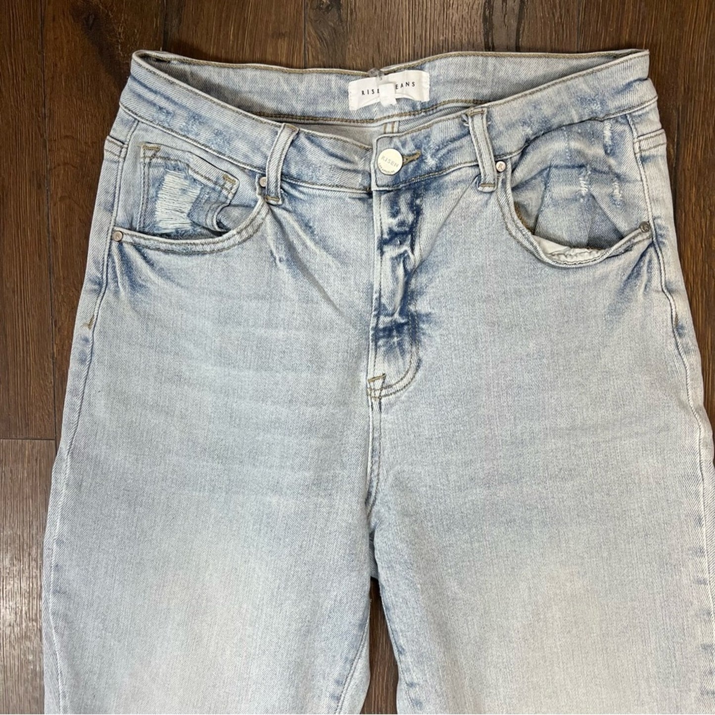 Risen Jean light wash distressed straight‎ leg Jean SZ 13/31