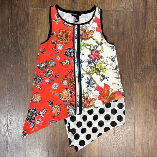 Desigual Black multicolored Arlen sleeveless blouse SZ SM