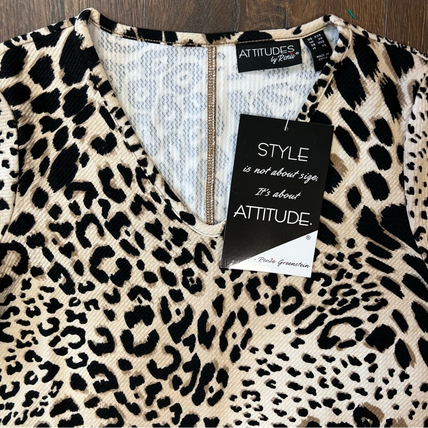 🆕 Attitudes animal print blouse SZ XXS