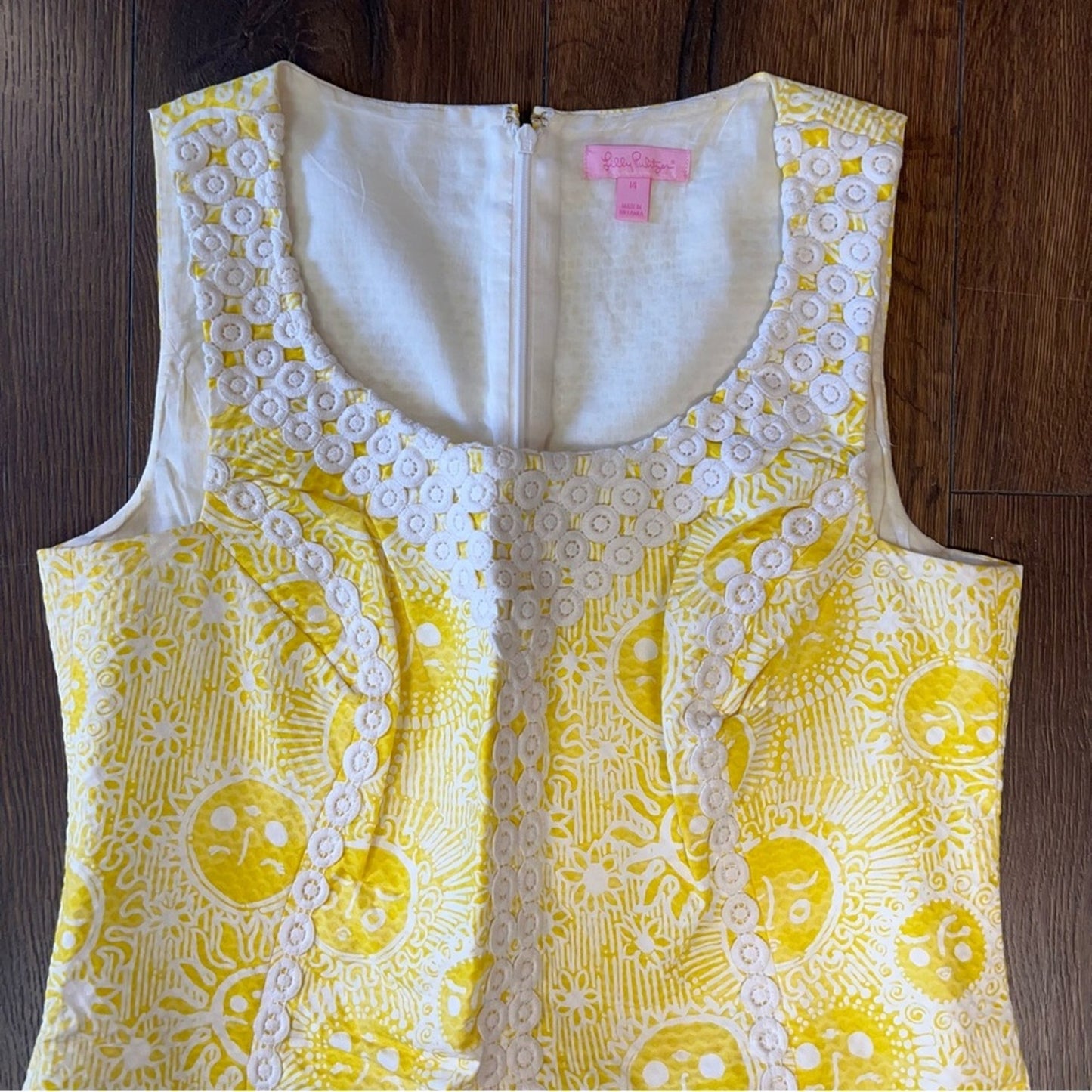 Lilly Pulitzer MacFarlane Sun Print Shift Dress SZ 14