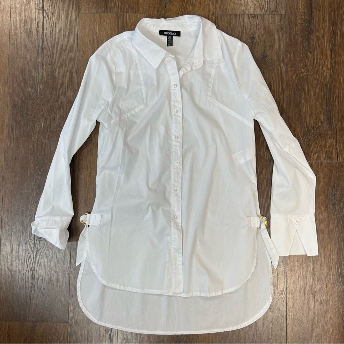 Ellen Tracy D-Ring button down shirt SZ SM
