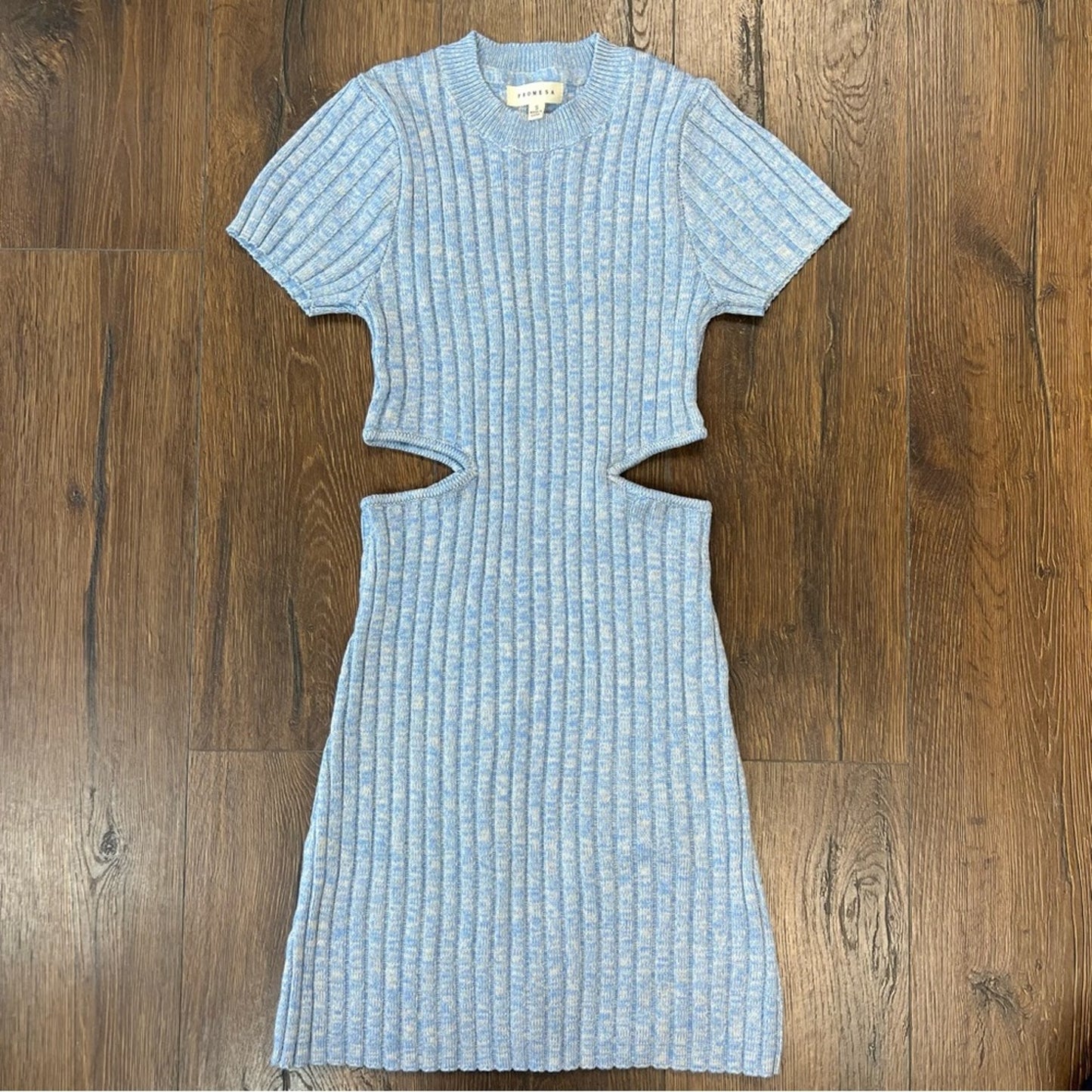 Promesa blue cut out sweater dress SZ SM