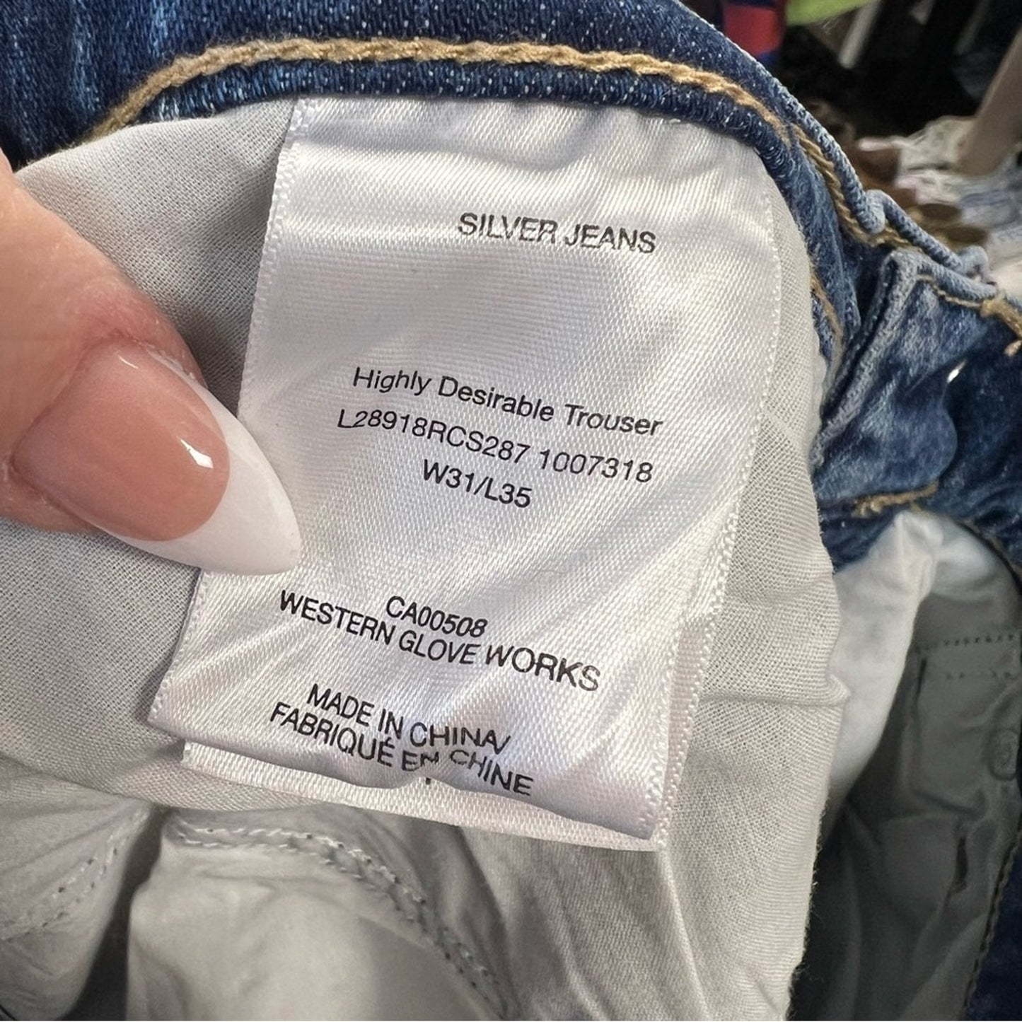 Silver‎ Jeans Highly Desirable Blue Jean Trouser SZ 31