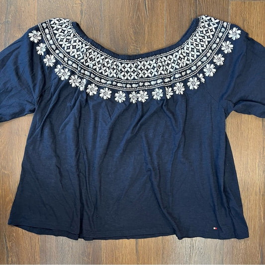 Tommy Hilfiger navy embroidered tee SZ 2X