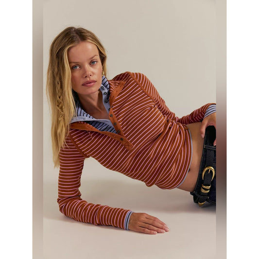 🆕 Free People - Lake Stripe
Henley -Cinnamon NWT SZ SM