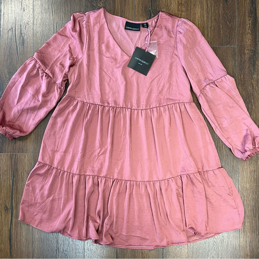 🆕 Cynthia Rowley pink babydoll tiered dress SZ MED
