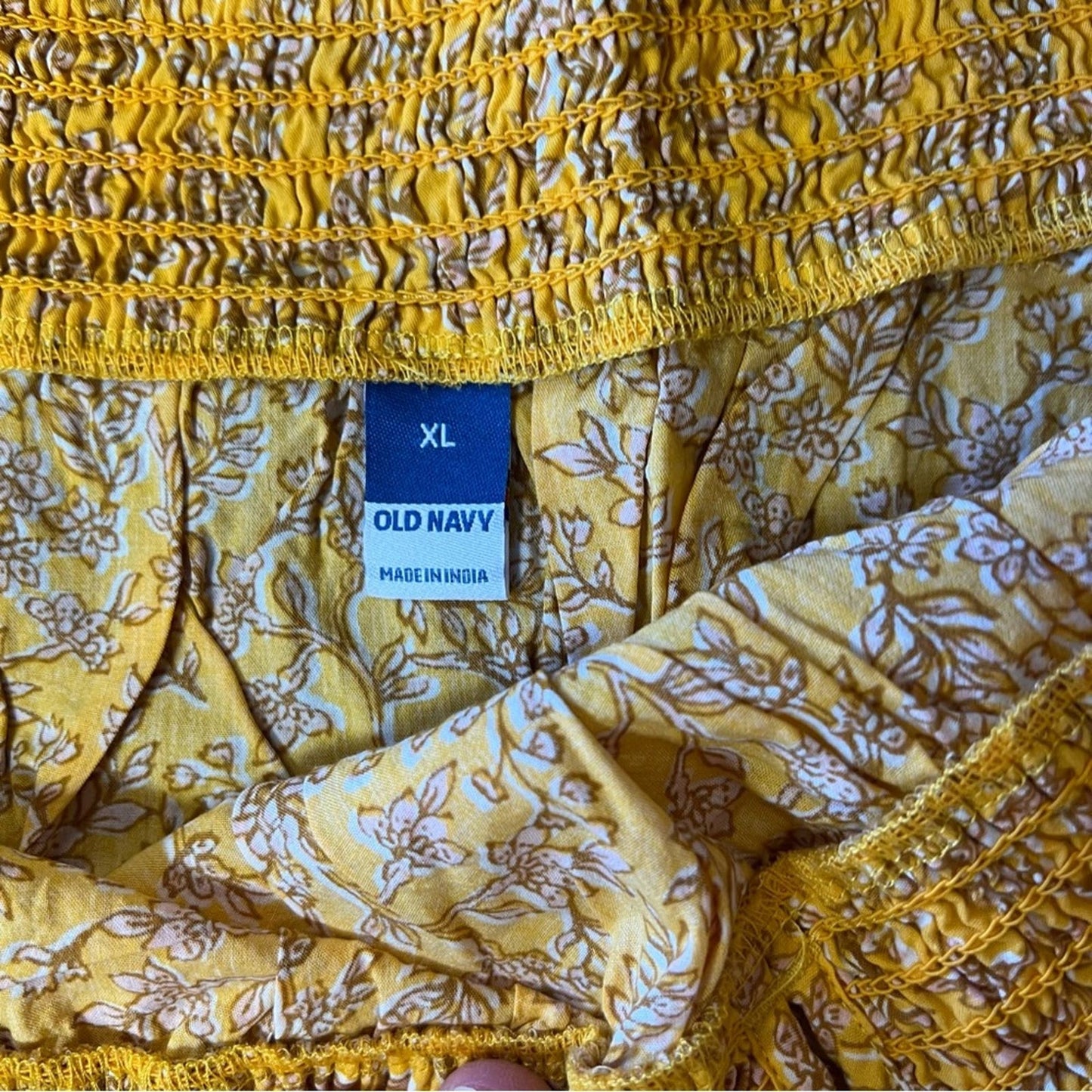 Old Navy yellow floral 2PC set SZ XL TOP/LG TALL BOTTOM
