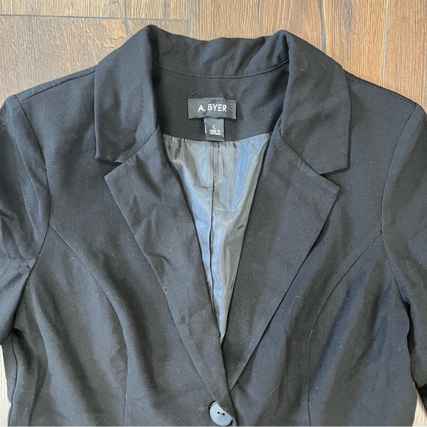 NEW A. Byer black button front blazer SZ LG