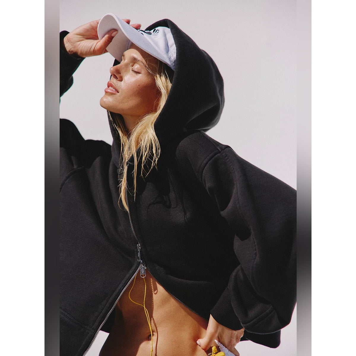 🆕 Free People Movement A Cut Above Cropped Zip-Up Hoodie SZ MED