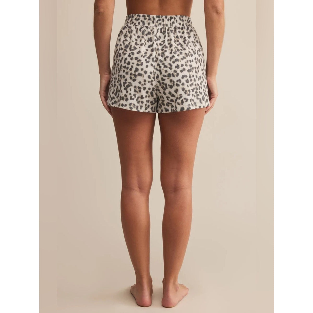 🆕 Z Supply Luxe Leopard Print Cozy Lounge Shorts SZ MED