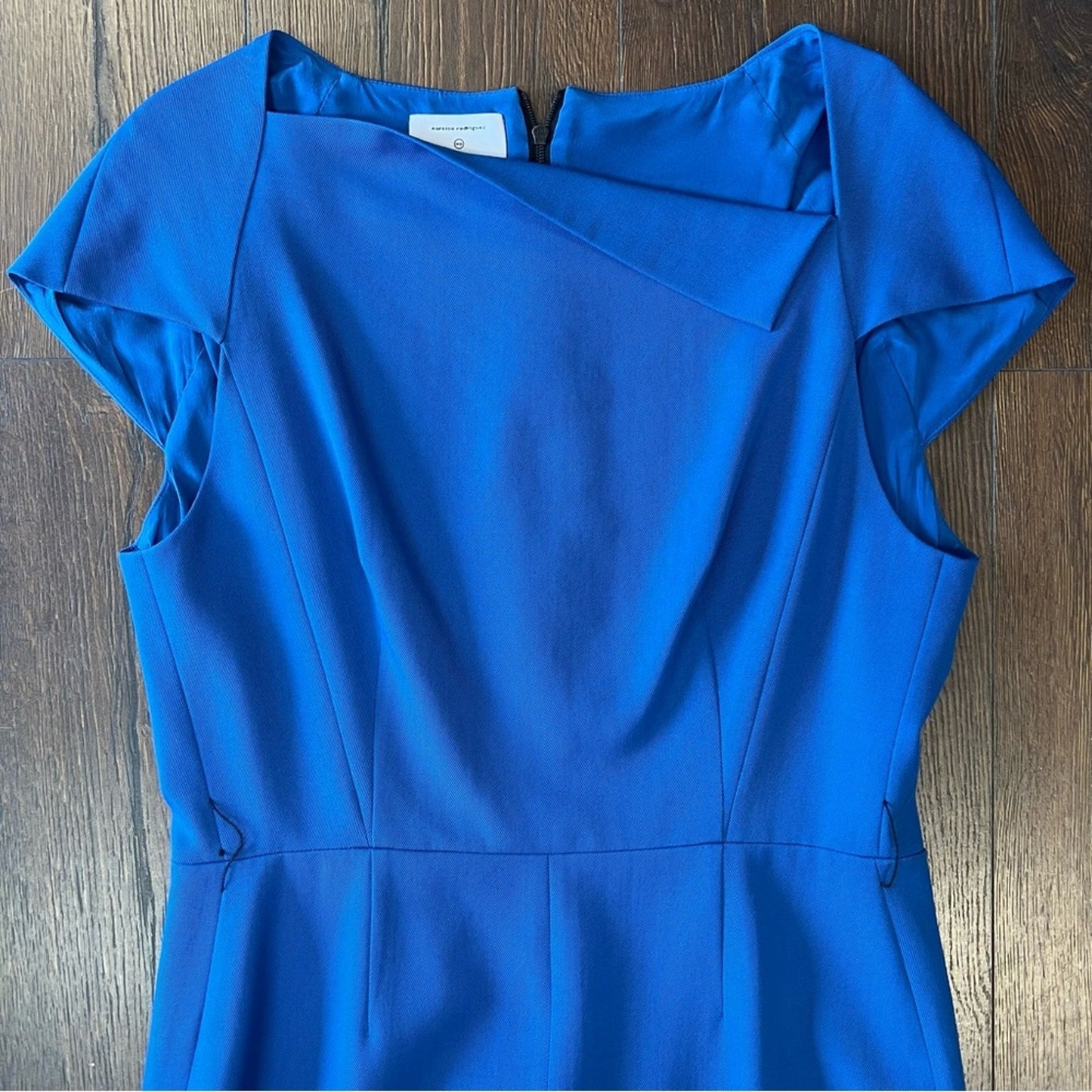 Narciso Rodriguez Barney’s New York blue virgin wool shift dress SZ 44/8